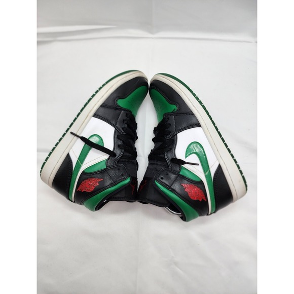 Air Jordan 1 Mens Sneaker Shoes Athletic Lace Up Mid Black Pine Green Size 8 - Picture 7 of 9
